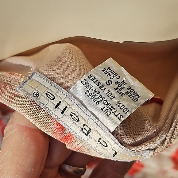 LaBelle Batik Tie Dye style beaded strap short dress size Sm polyester side zip - Picture 9 of 9